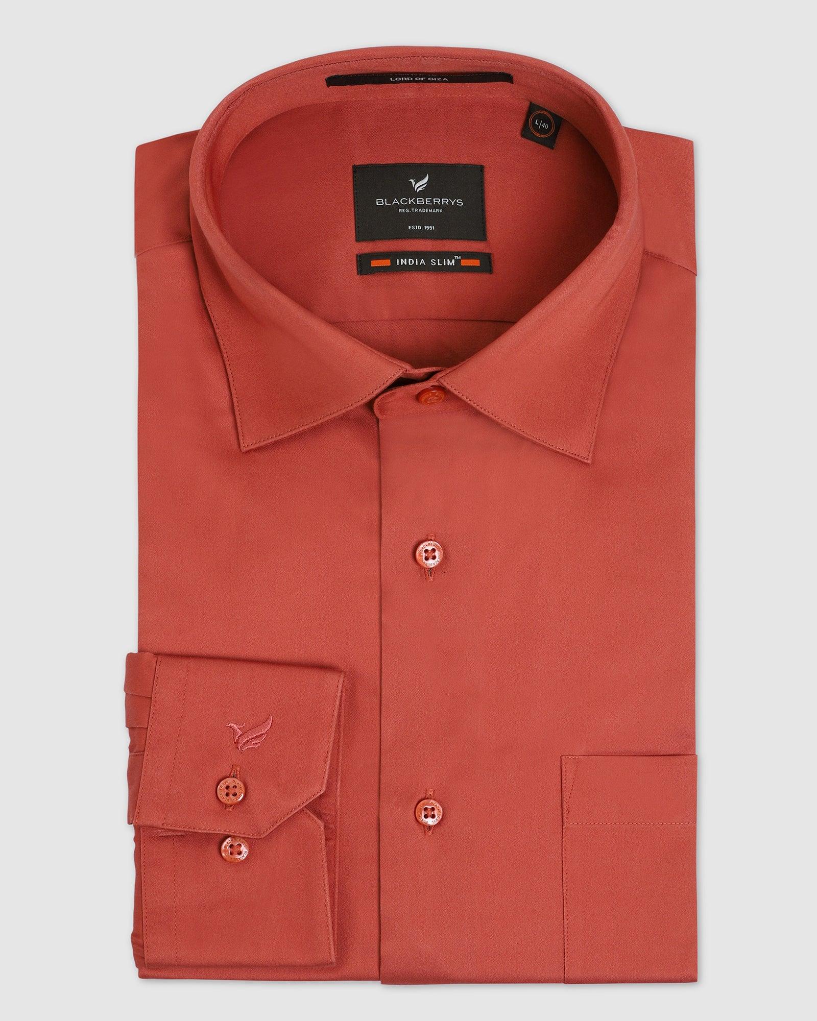Formal Rust Solid Shirt - Manuel