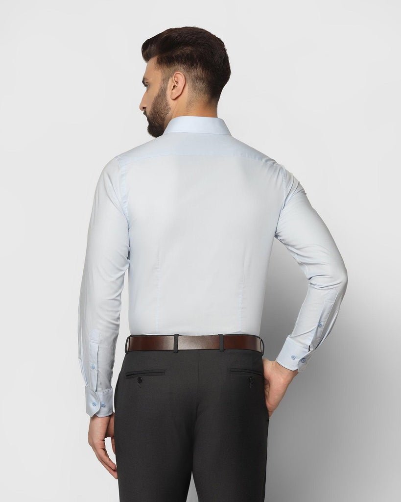 Formal Sky Blue Solid Shirt - Retro