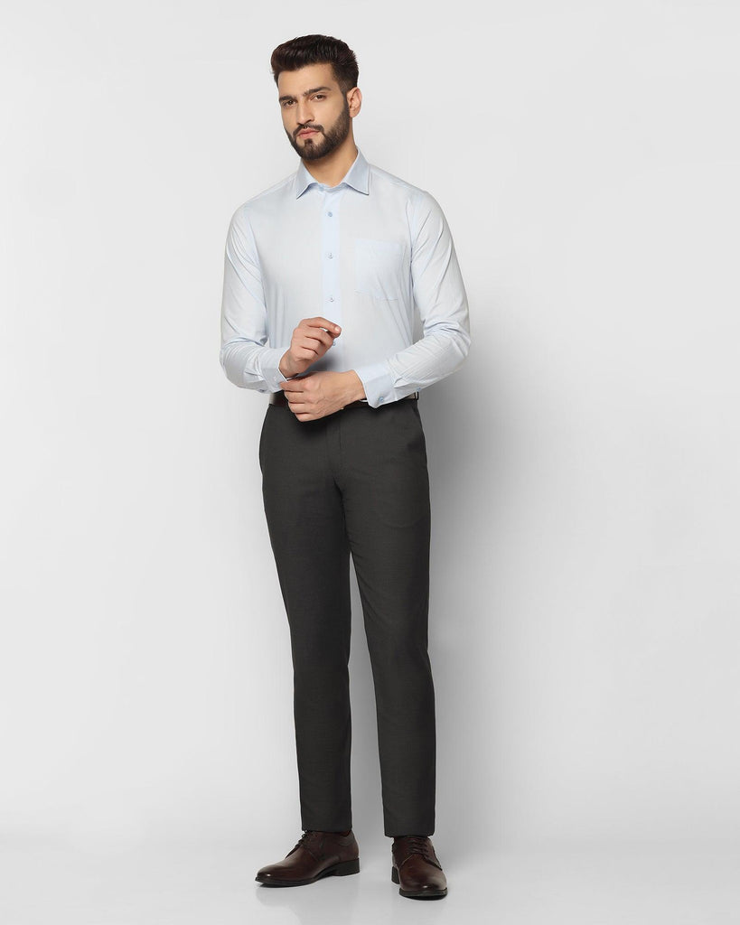 Formal Sky Blue Solid Shirt - Retro