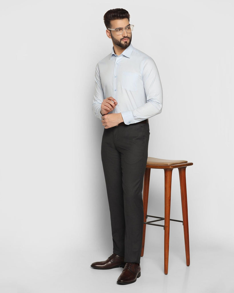 Formal Sky Blue Solid Shirt - Retro