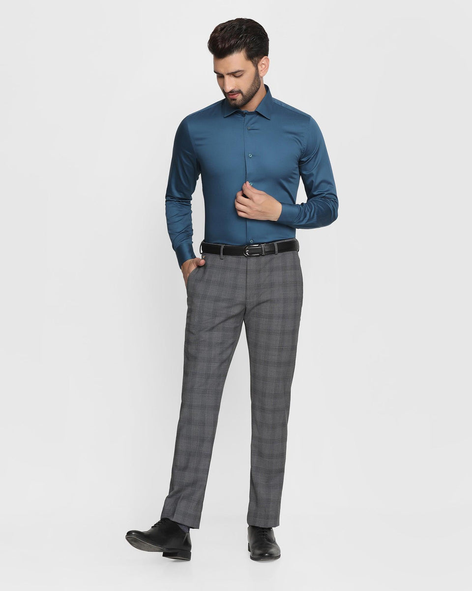 Formal Teal Solid Shirt - Tuscan