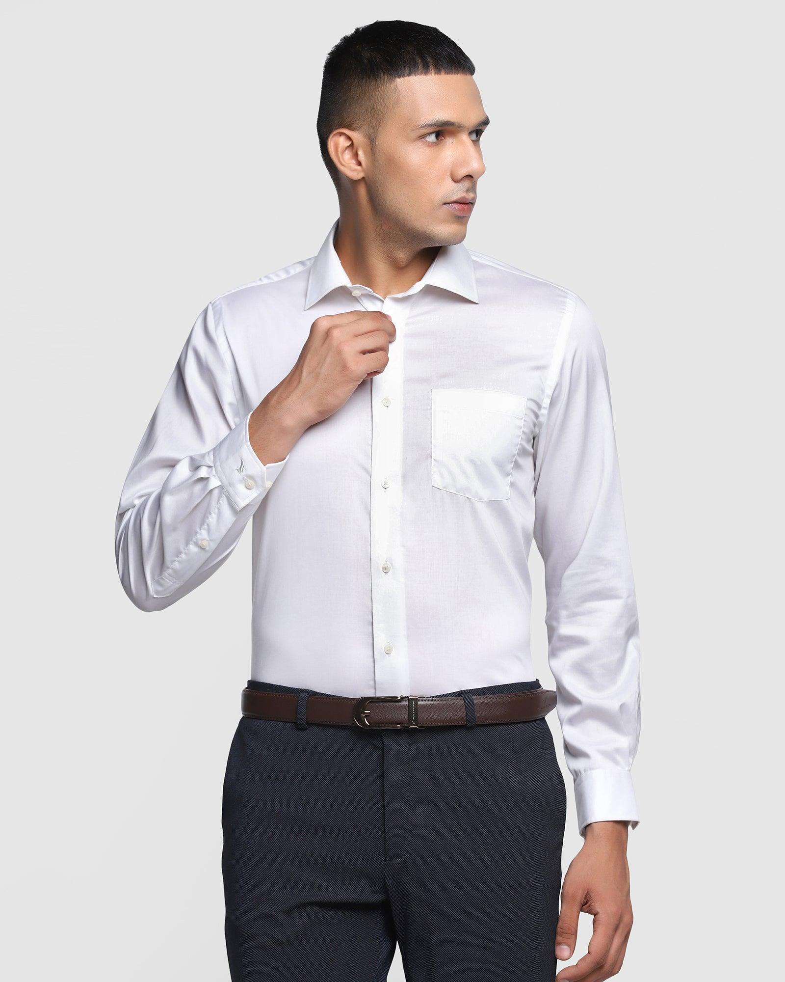 Formal White Solid Shirt - Dawn