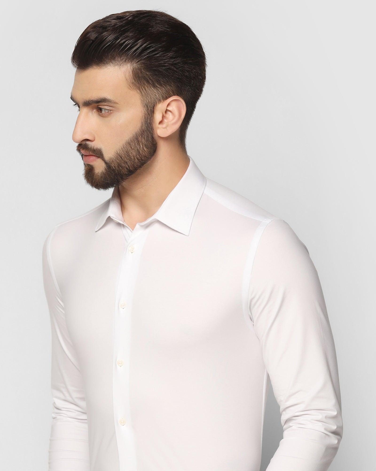 Formal White Solid Shirt - Jean