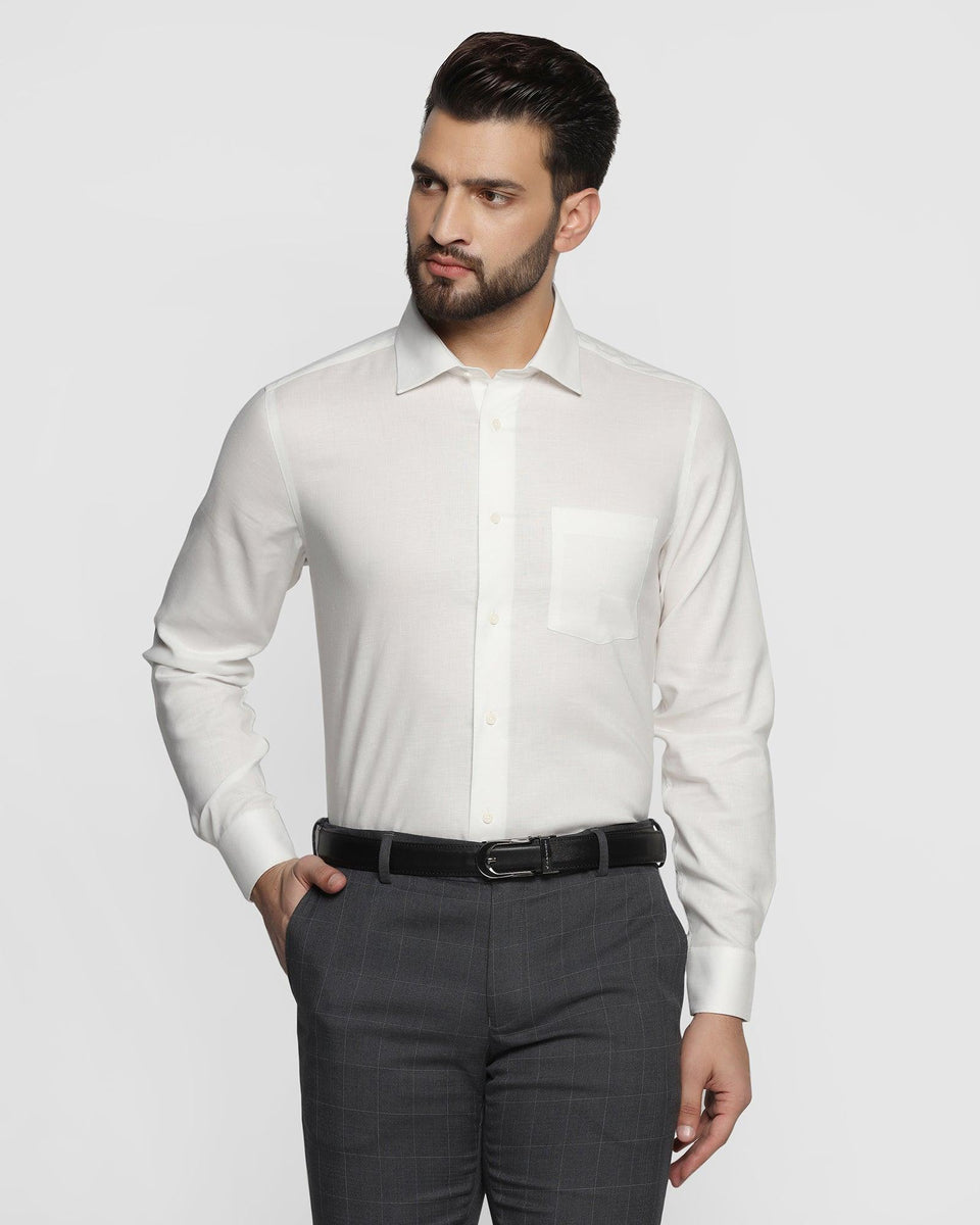 Linen Formal White Solid Shirt - Rado