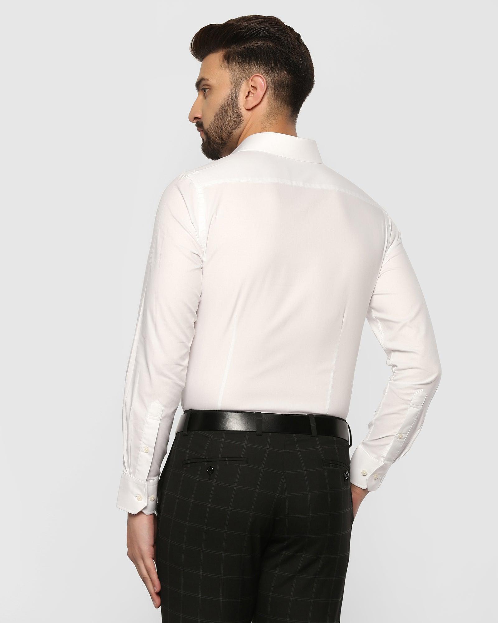 Formal White Solid Shirt - Retro