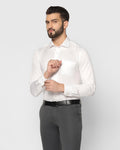 Solid Formal Shirt In White (Simble) - Blackberrys