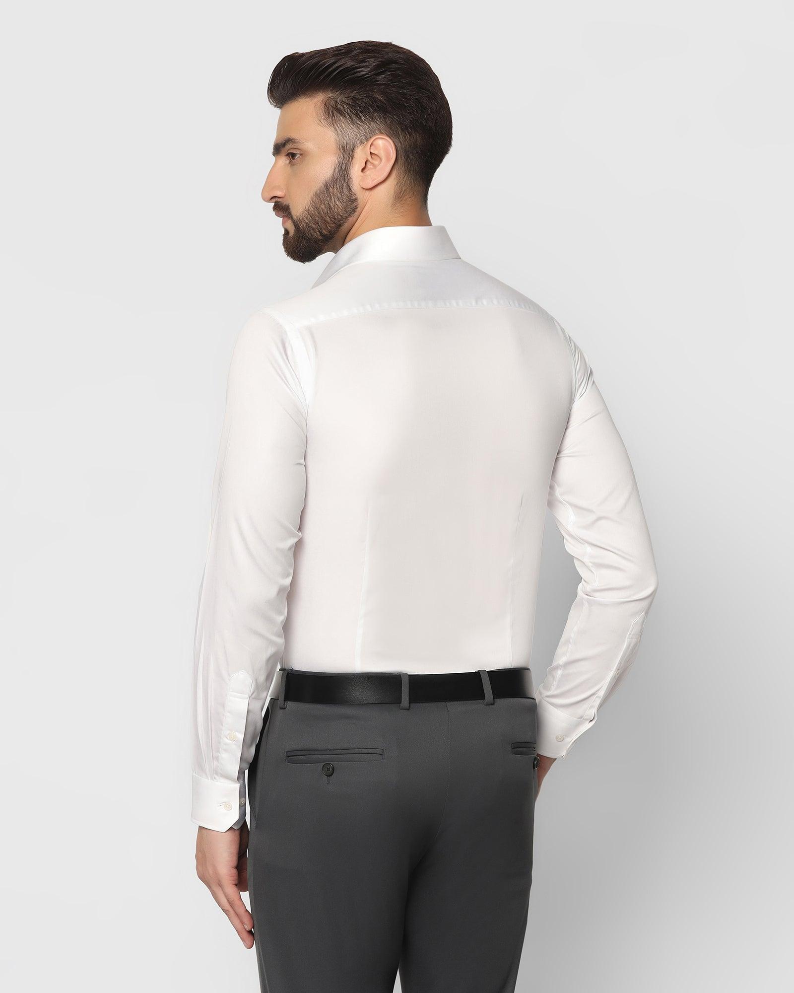 Solid Formal Shirt In White (Simble) - Blackberrys