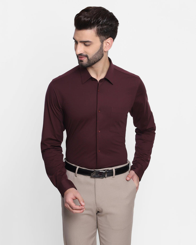 Formal Wine Solid Shirt - Basim