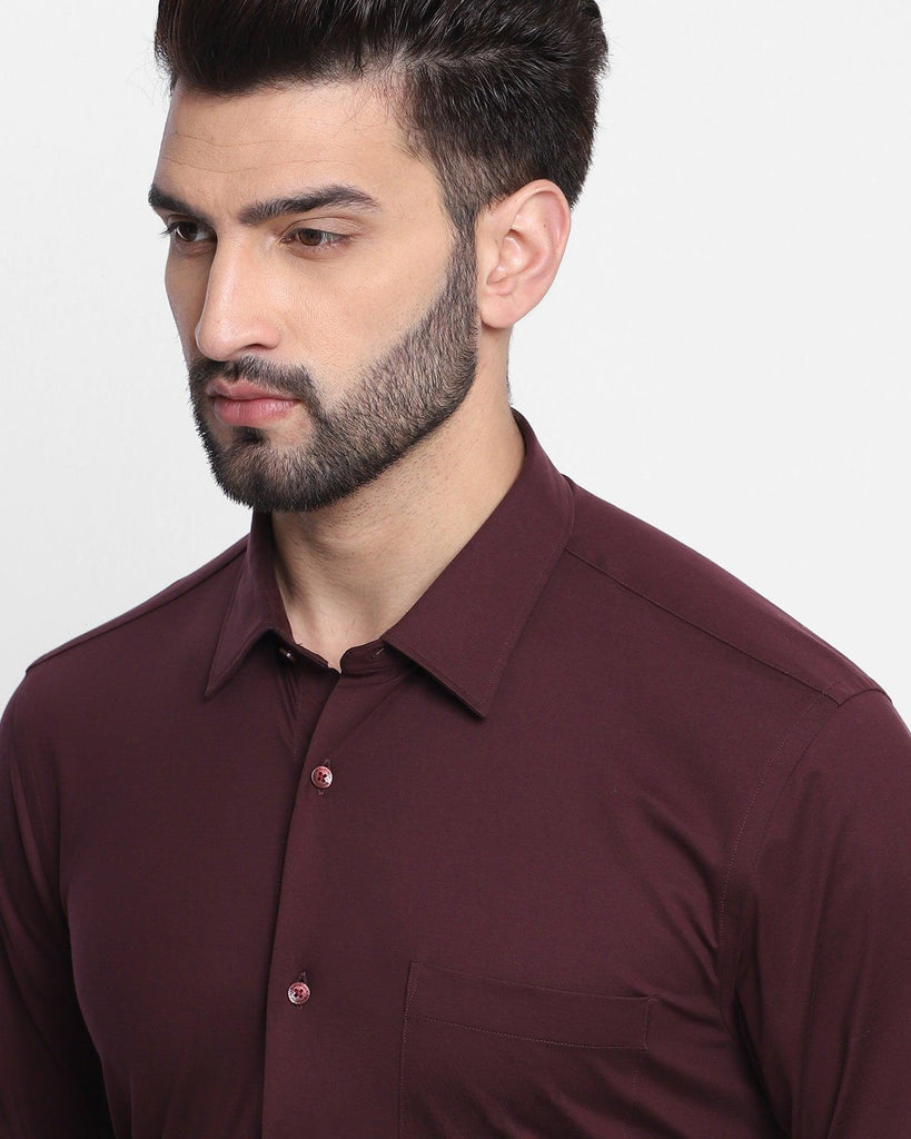 Formal Wine Solid Shirt - Basim