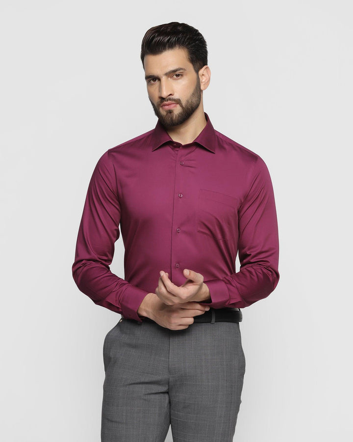 Formal Wine Solid Shirt - Manuel