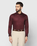 Solid Formal Shirt In Wine (Simble) - Blackberrys