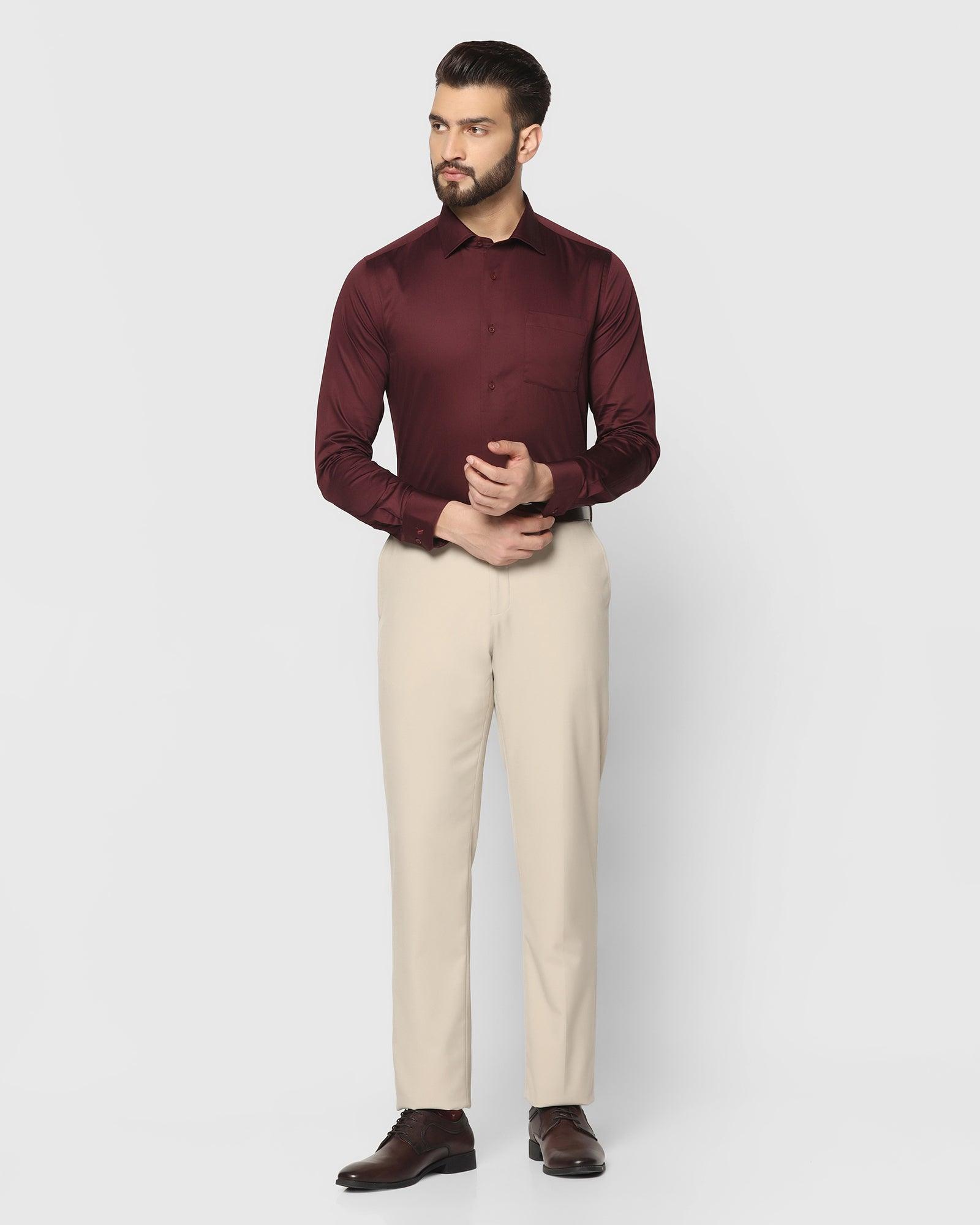 Formal Wine Solid Shirt - Simble