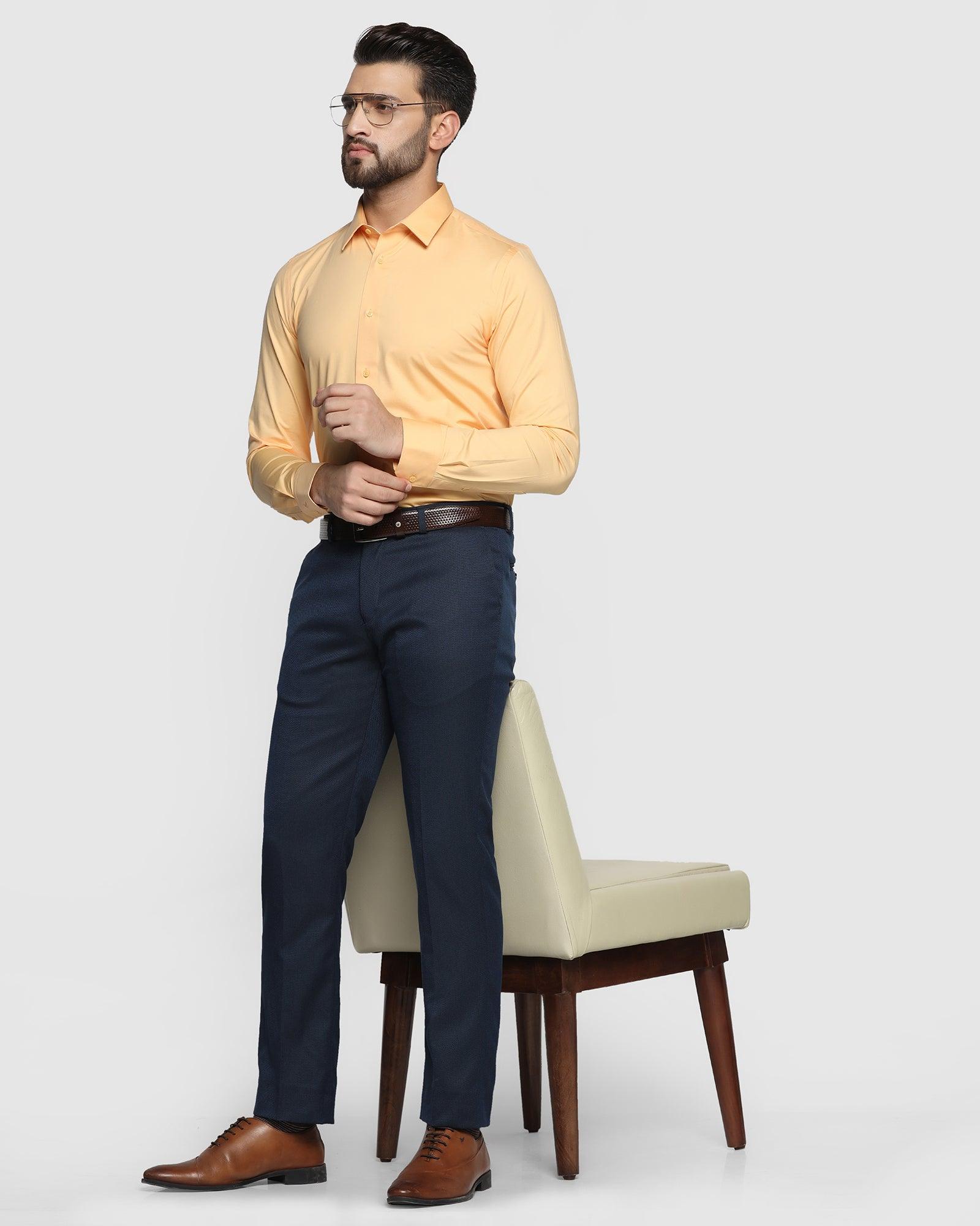 Buy Men Yellow Regular Fit Formal Shirts Online - 788065 | Peter England