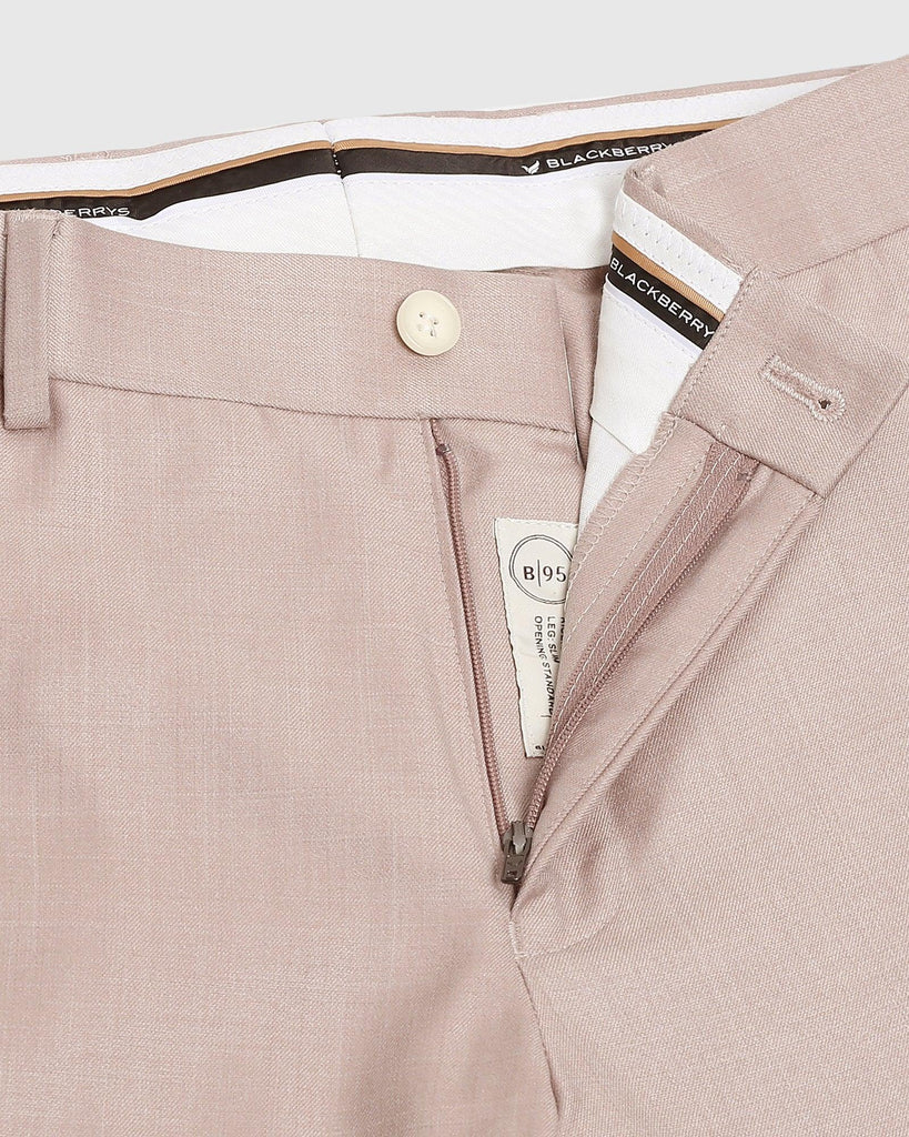 Slim Comfort B-95 Formal Beige Solid Trouser - Seam