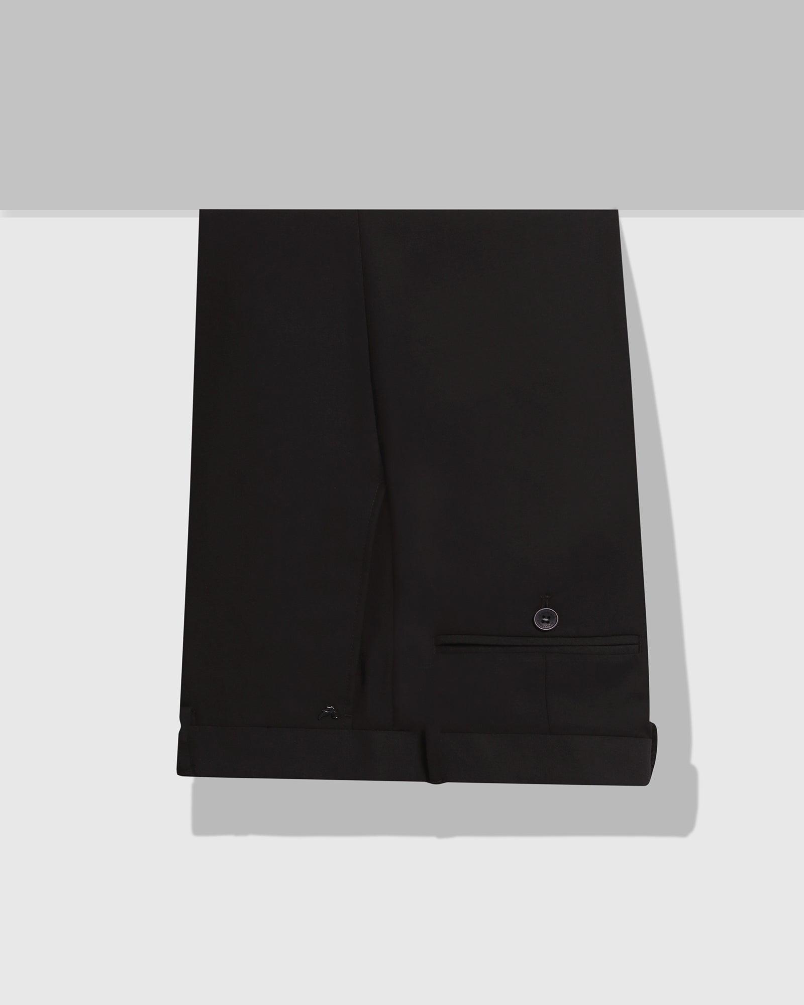 Straight B-90 Formal Black Solid Trouser - Bedward