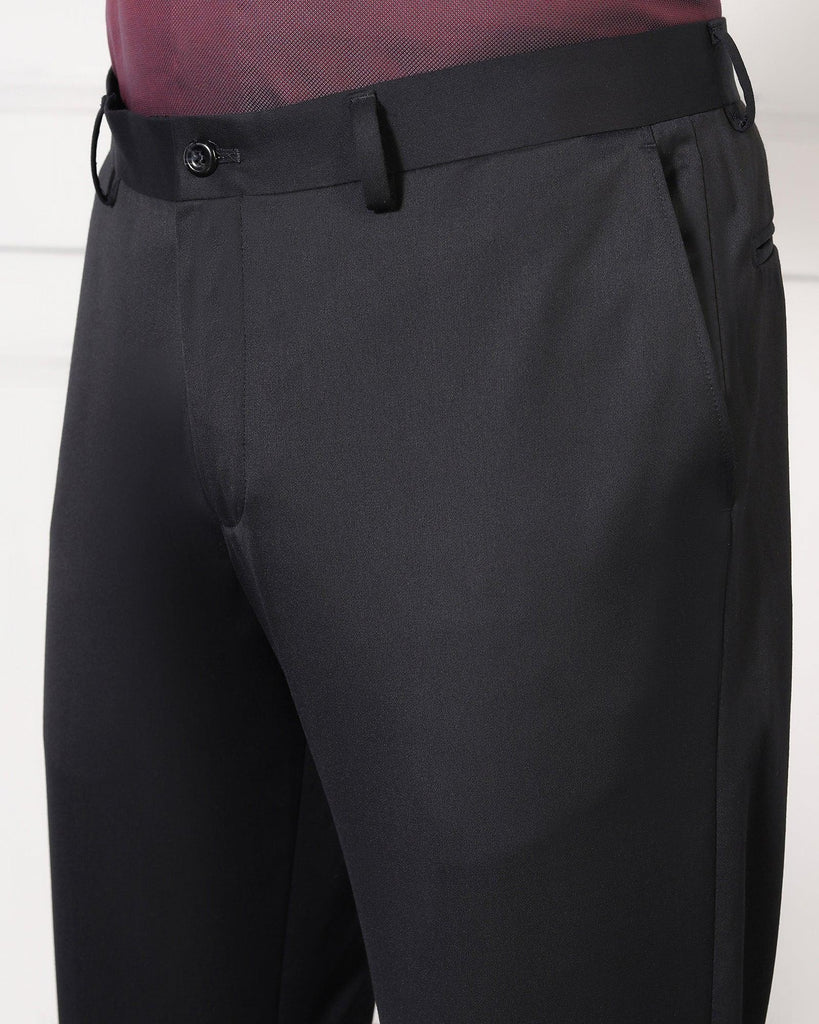 Must Haves Slim Fit B-91 Formal Black Solid Trouser - Travis