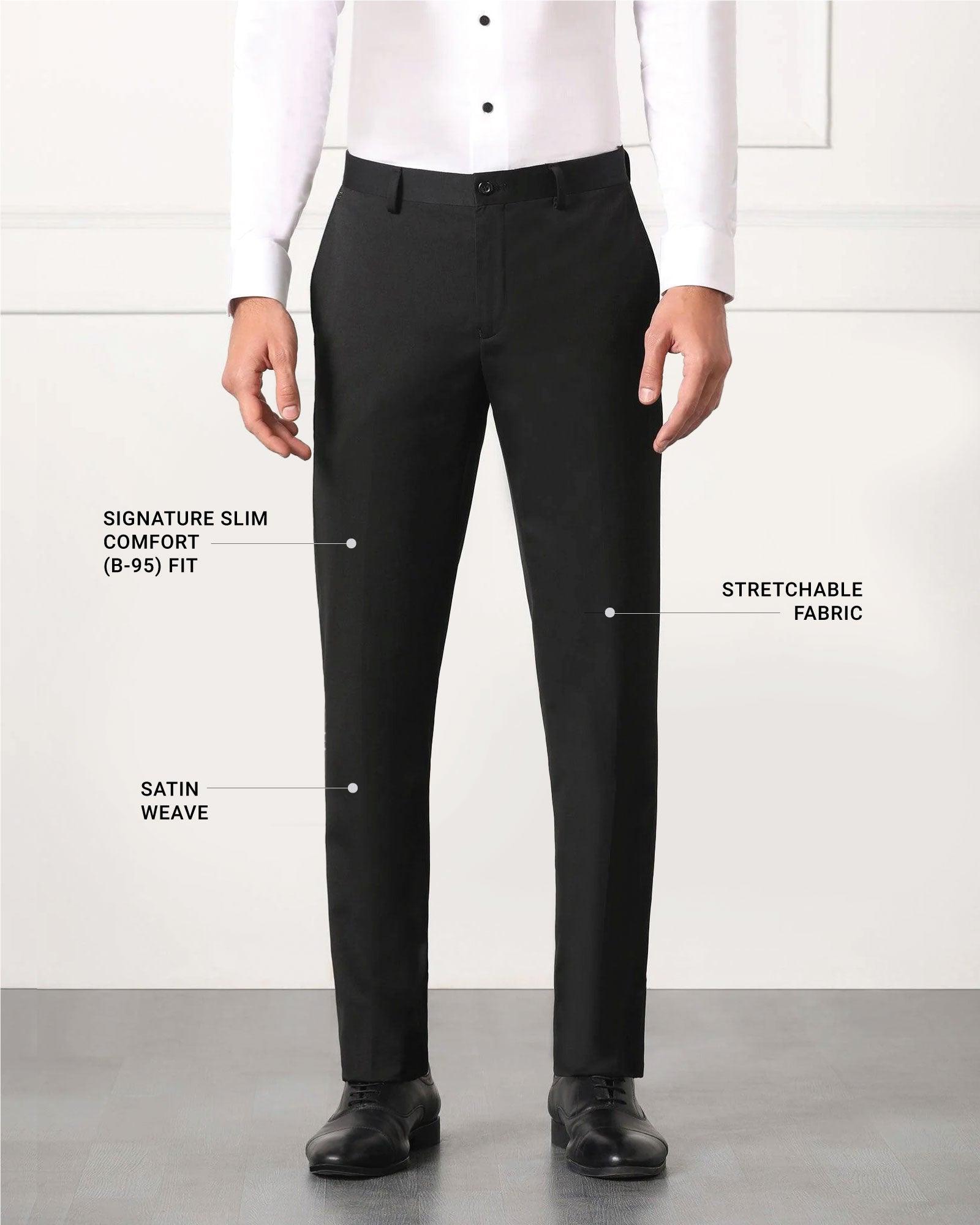 Formal Trousers in Lycra Fabric Plain Solid Color | Uwears