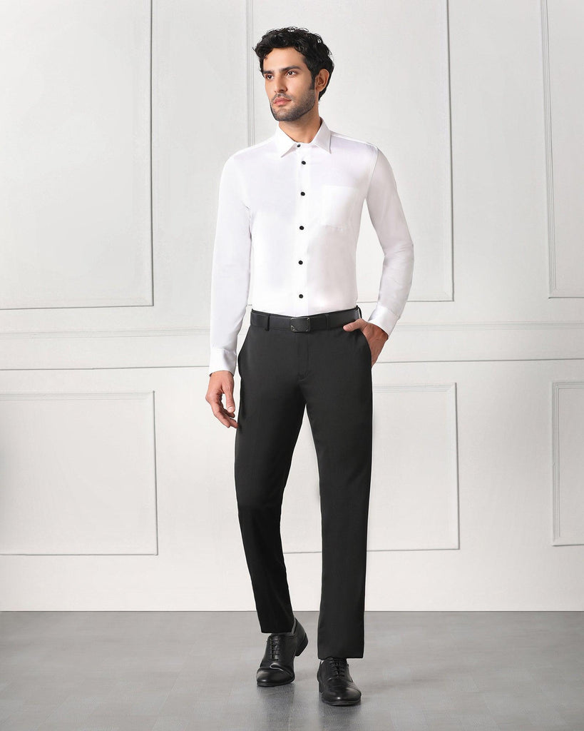 Must Haves Slim Comfort B-95 Formal Blackk Solid Trouser - Tisot