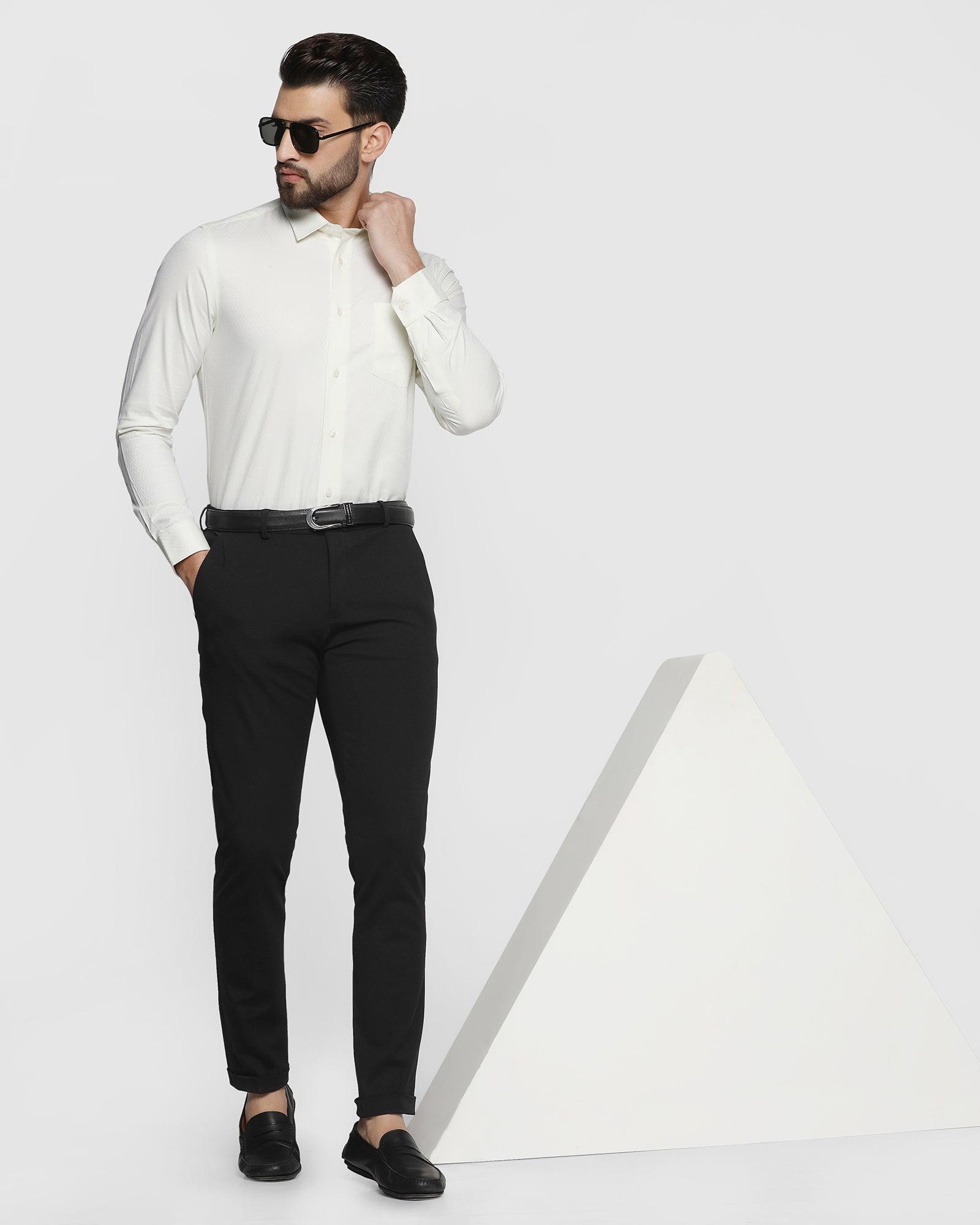 Super Slim Phoenix Formal Black Solid Trouser - Soak