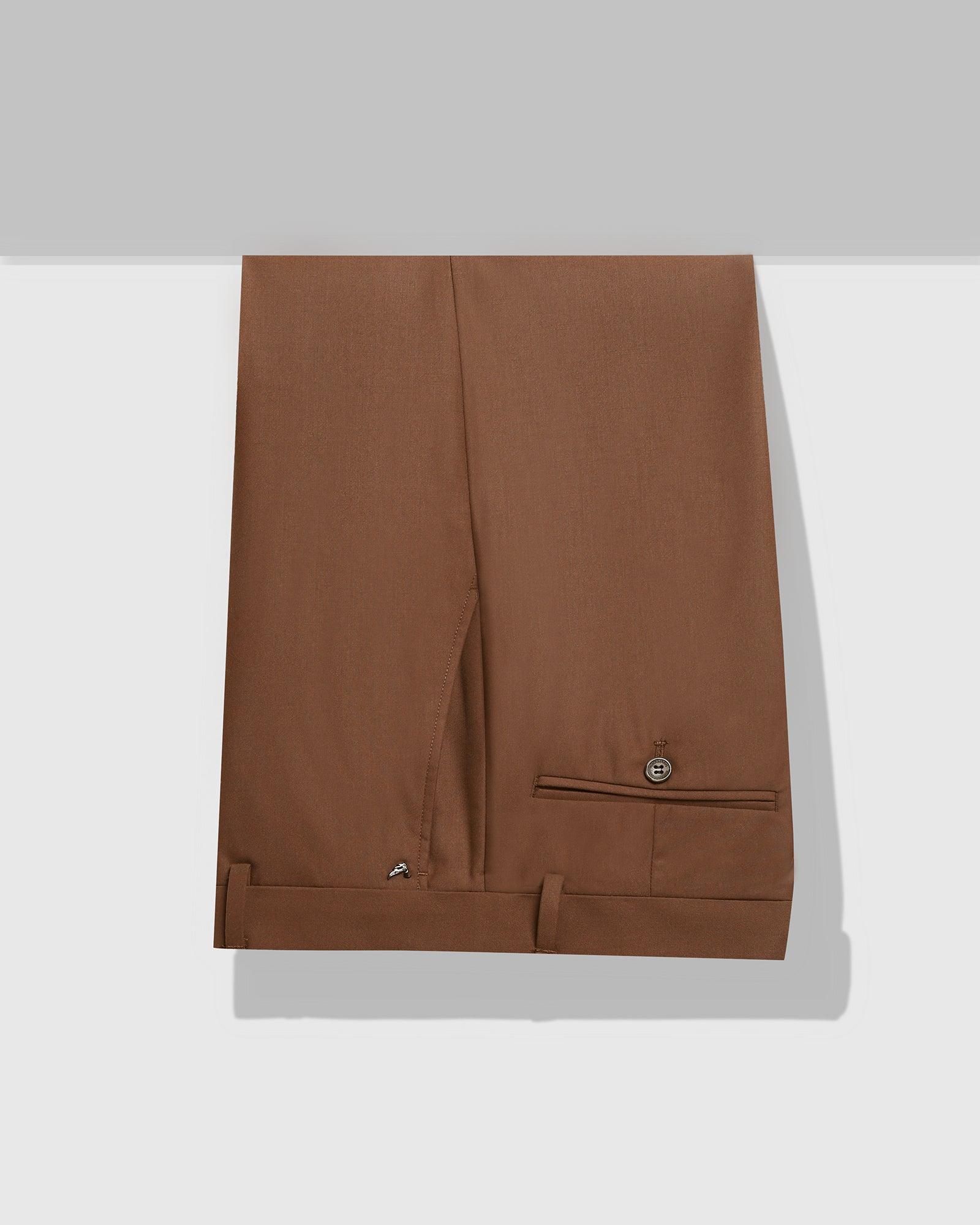 Slim Comfort B-95 Formal Brown Solid Trouser - Mag