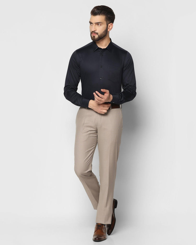 Slim Comfort B-95 Formal Khaki Solid Trouser - Seam