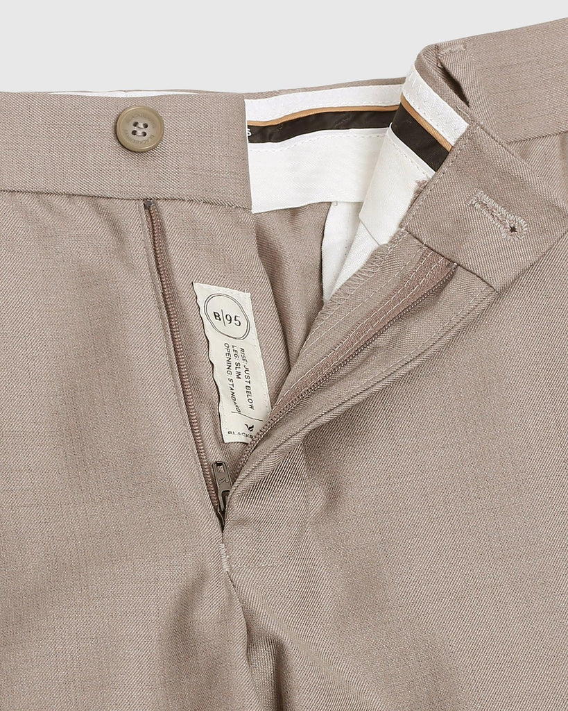 Slim Comfort B-95 Formal Khaki Solid Trouser - Seam