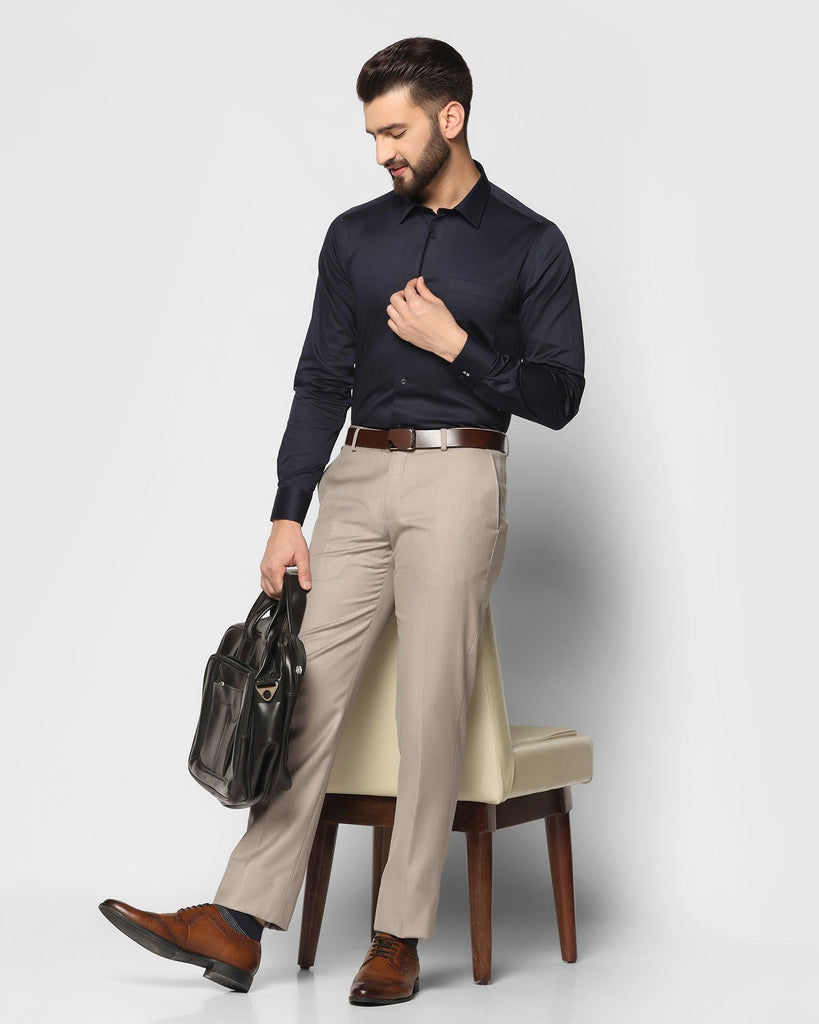 Slim Comfort B-95 Formal Khaki Solid Trouser - Seam