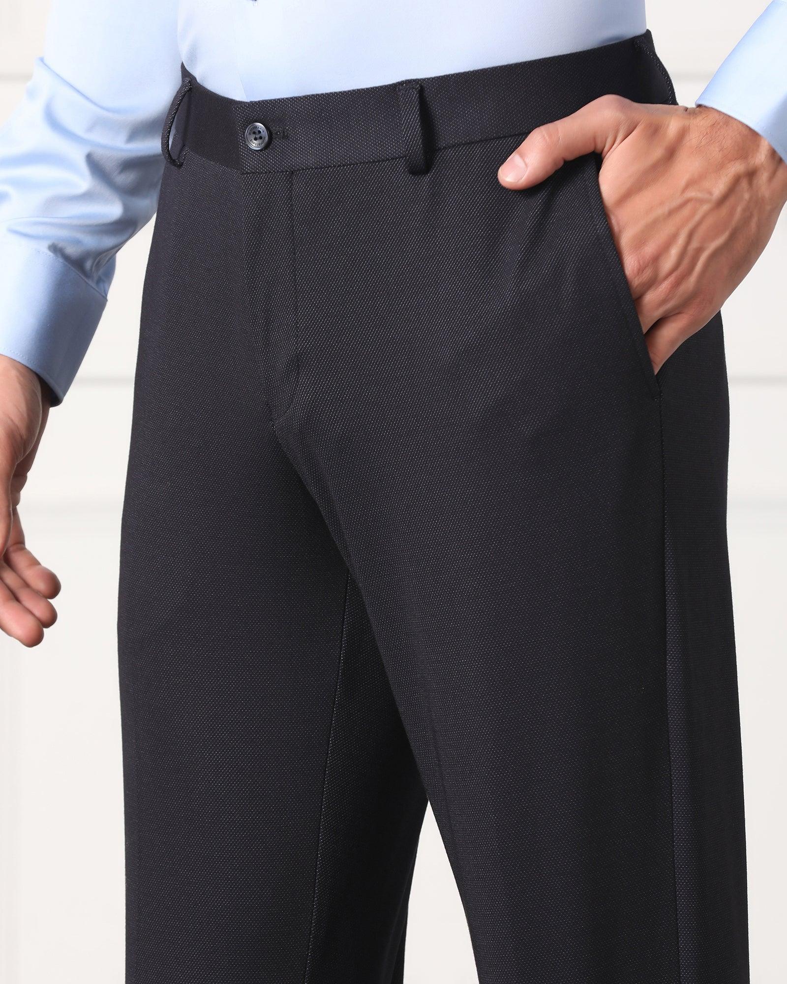 Textured Formal Trousers In Charcoal B95 Pexford