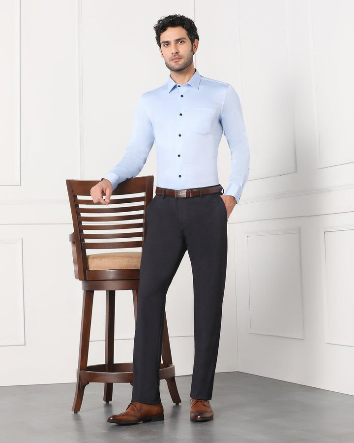 Must Haves Slim Comfort B-95 Formal Navy Solid Trouser - Miggins