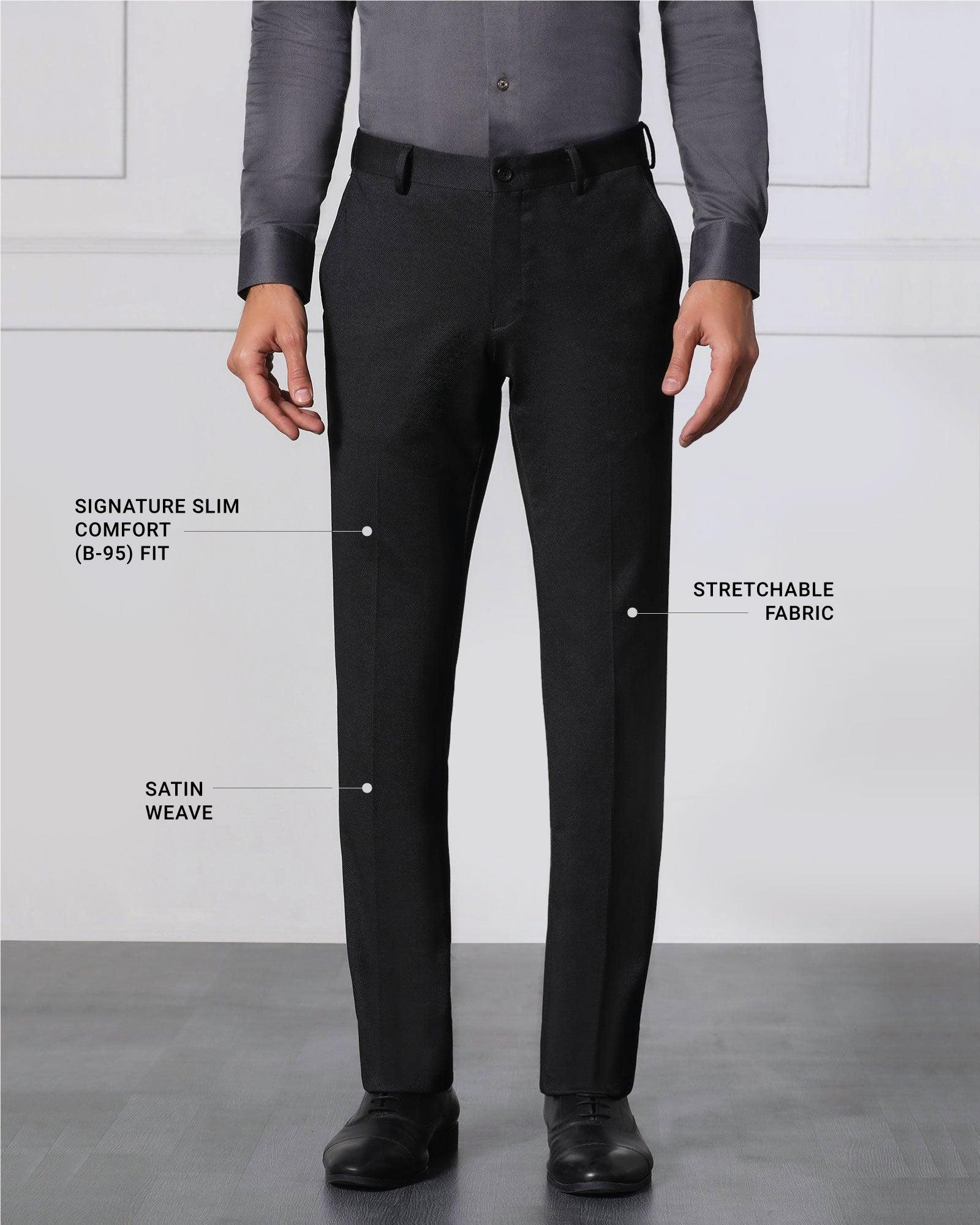 Must Haves Slim Comfort B-95 Formal Navy Solid Trouser - Tisot