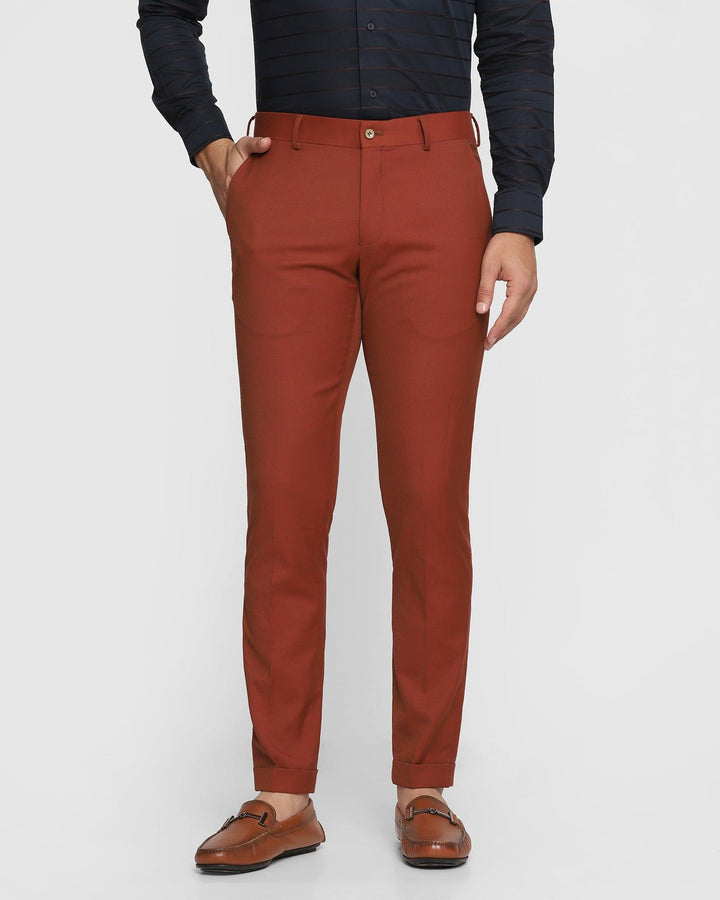 Super Slim Phoenix Formal Rust Solid Trouser - Saber