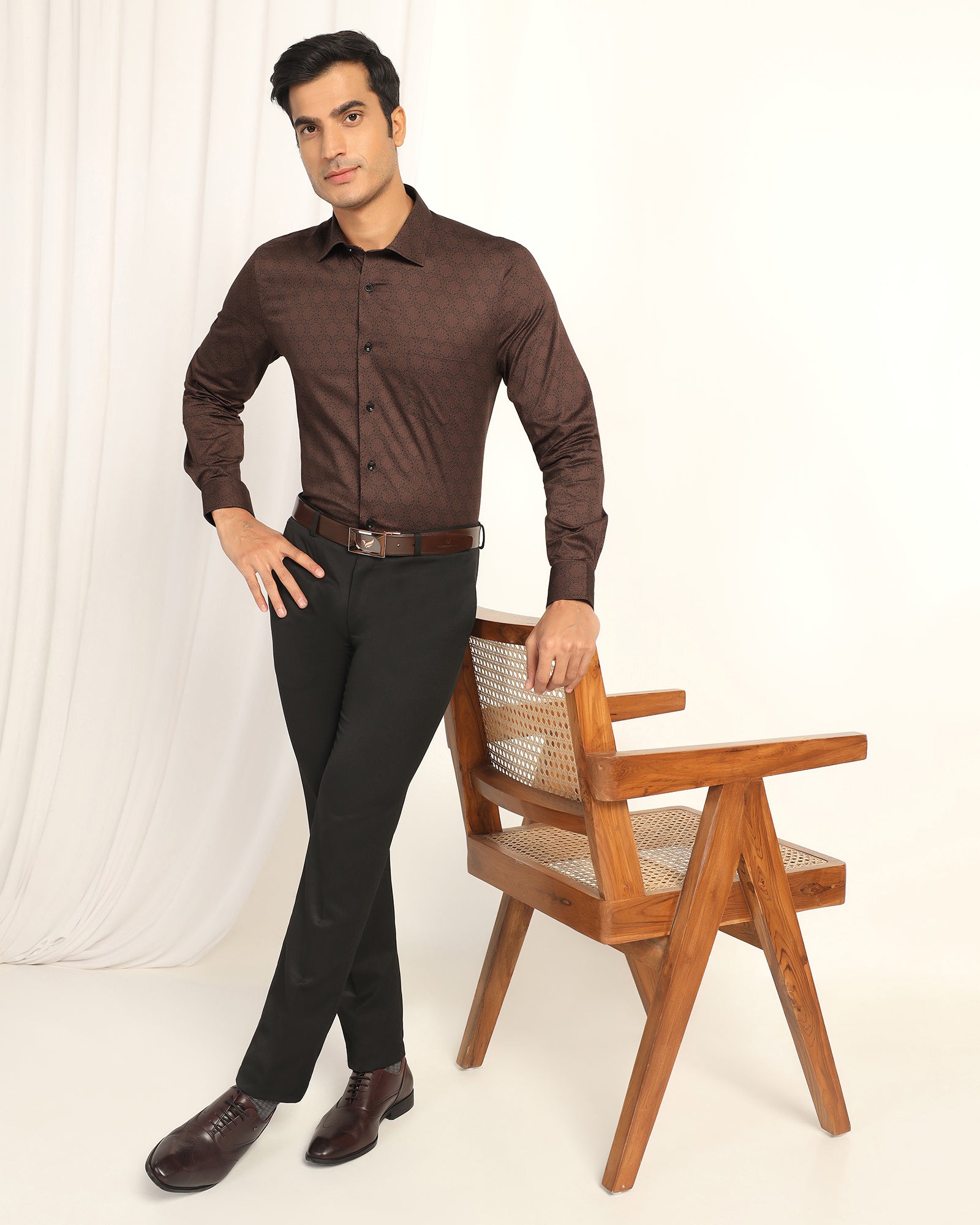 Formal Black Printed Shirt -  Enzo