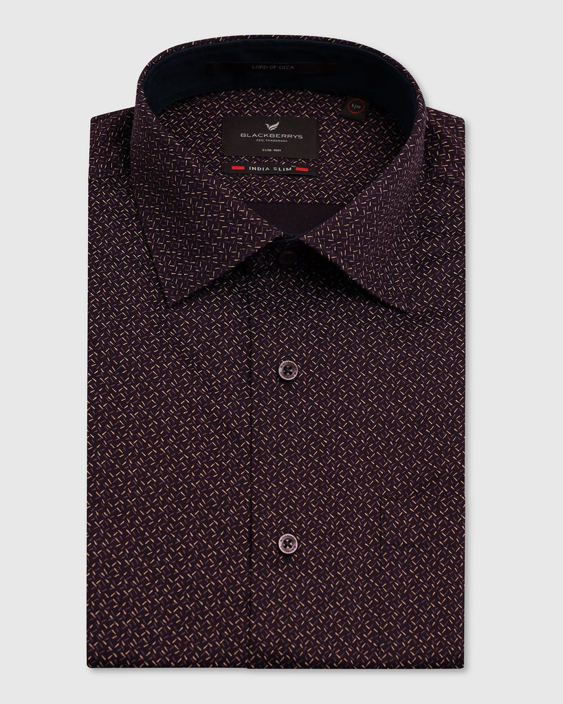 Formal Maroon Printed Shirt - Grotto