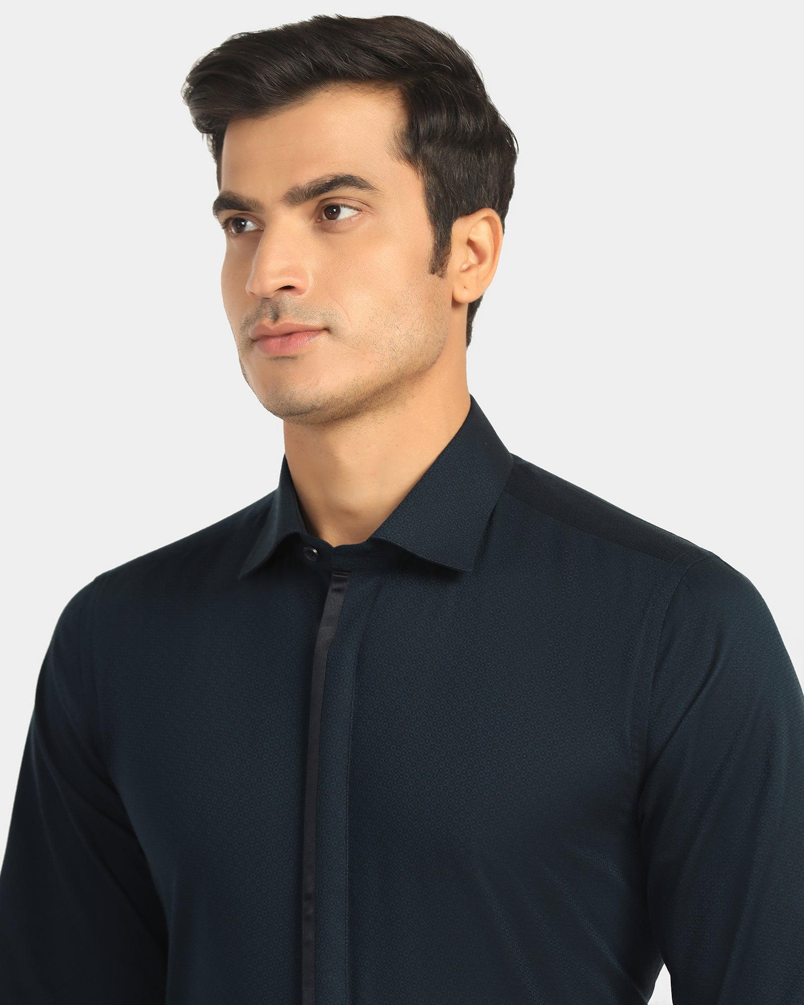 Formal Teal Textured Shirt - Brake