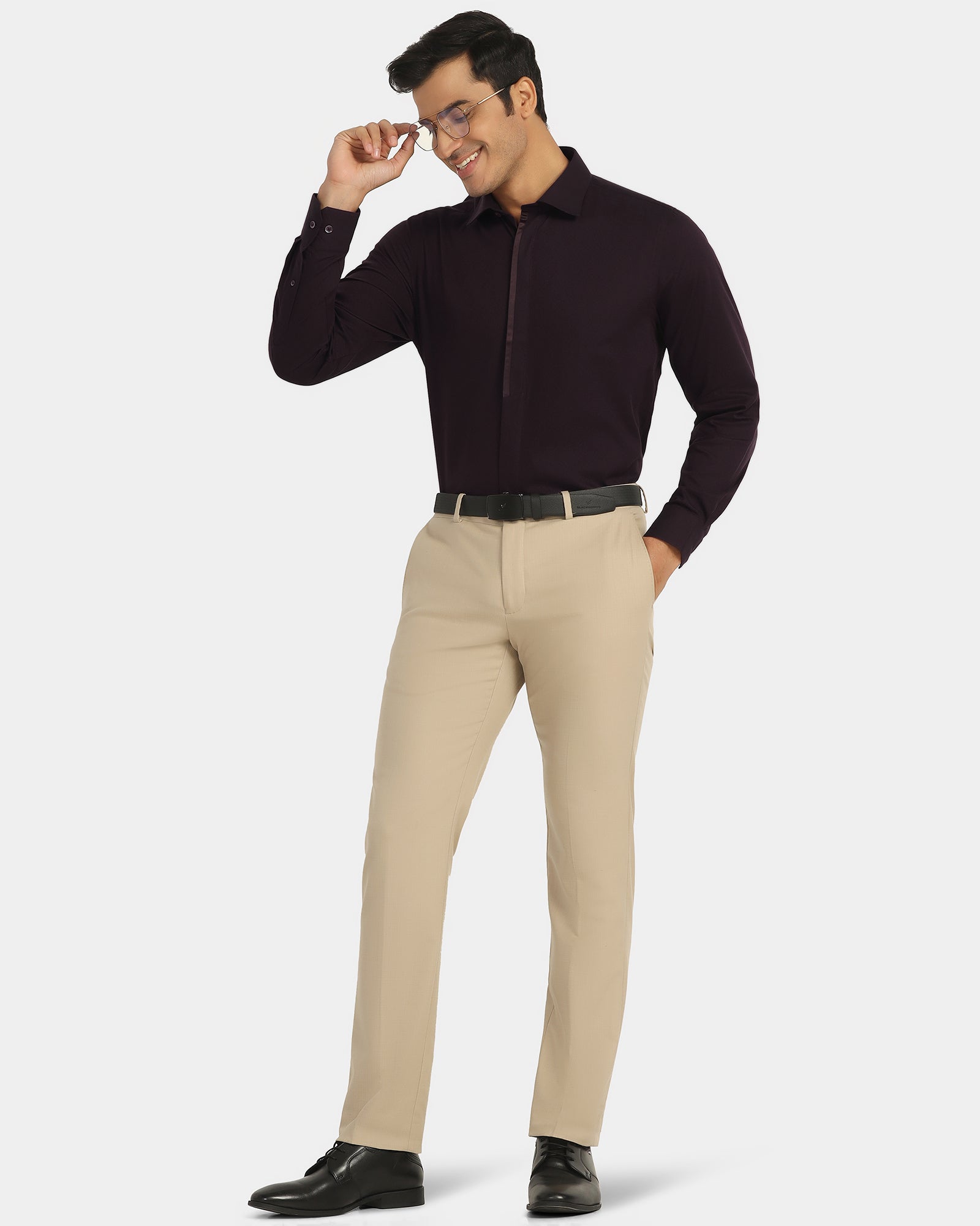 Formal Wine Textured Shirt - Brake