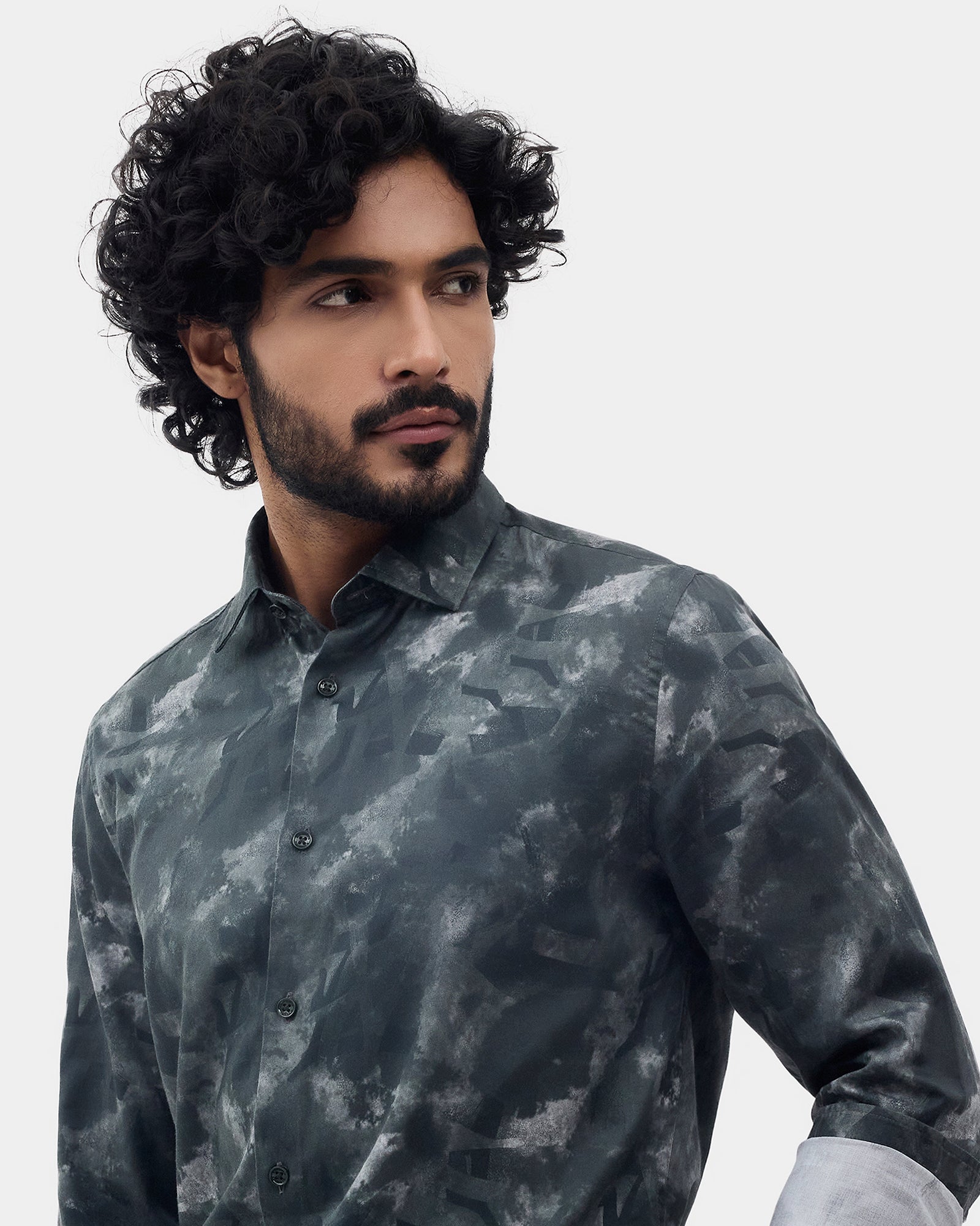 Green Printed Shirt - Stelos