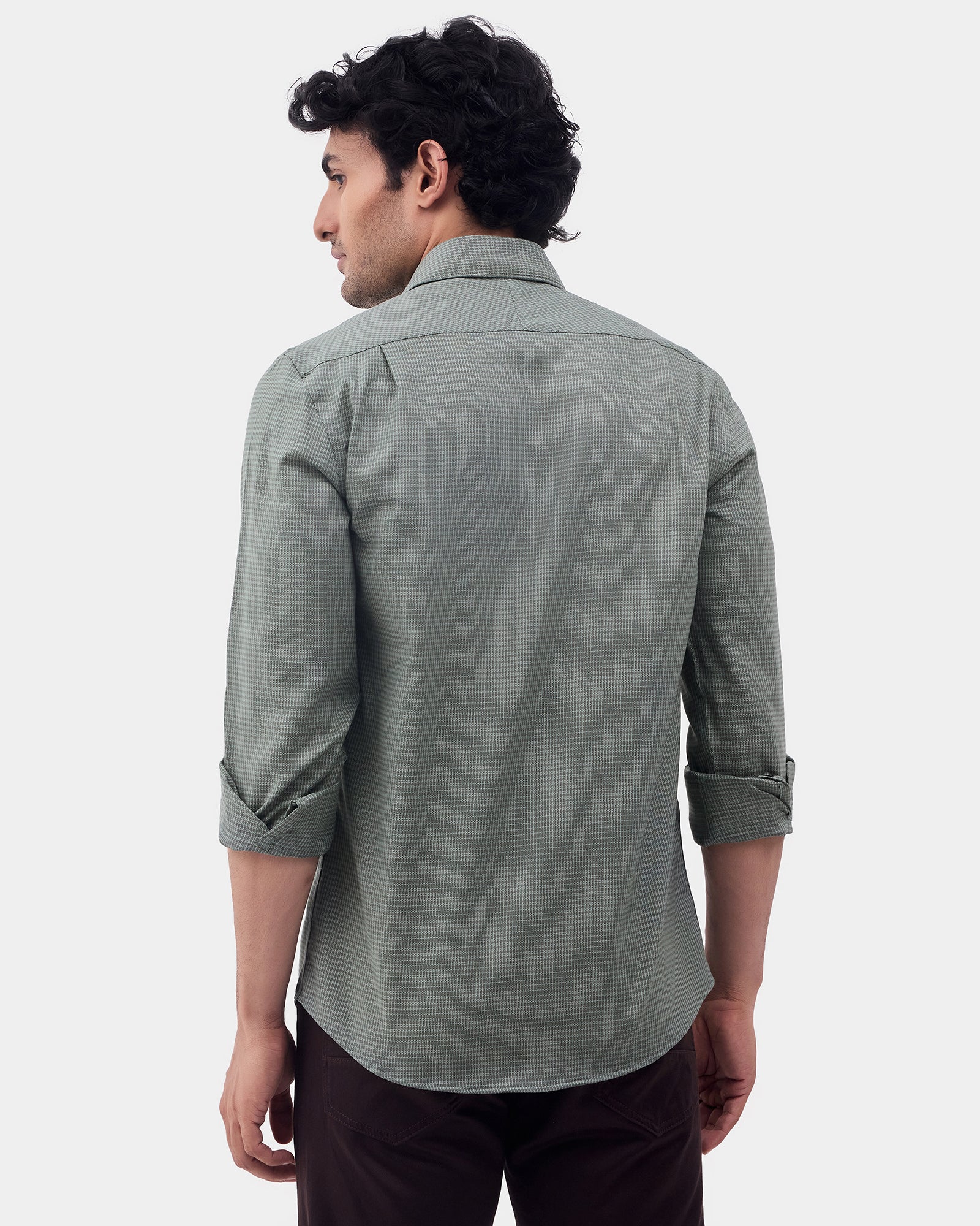 Green Textured Shirt - Rivon