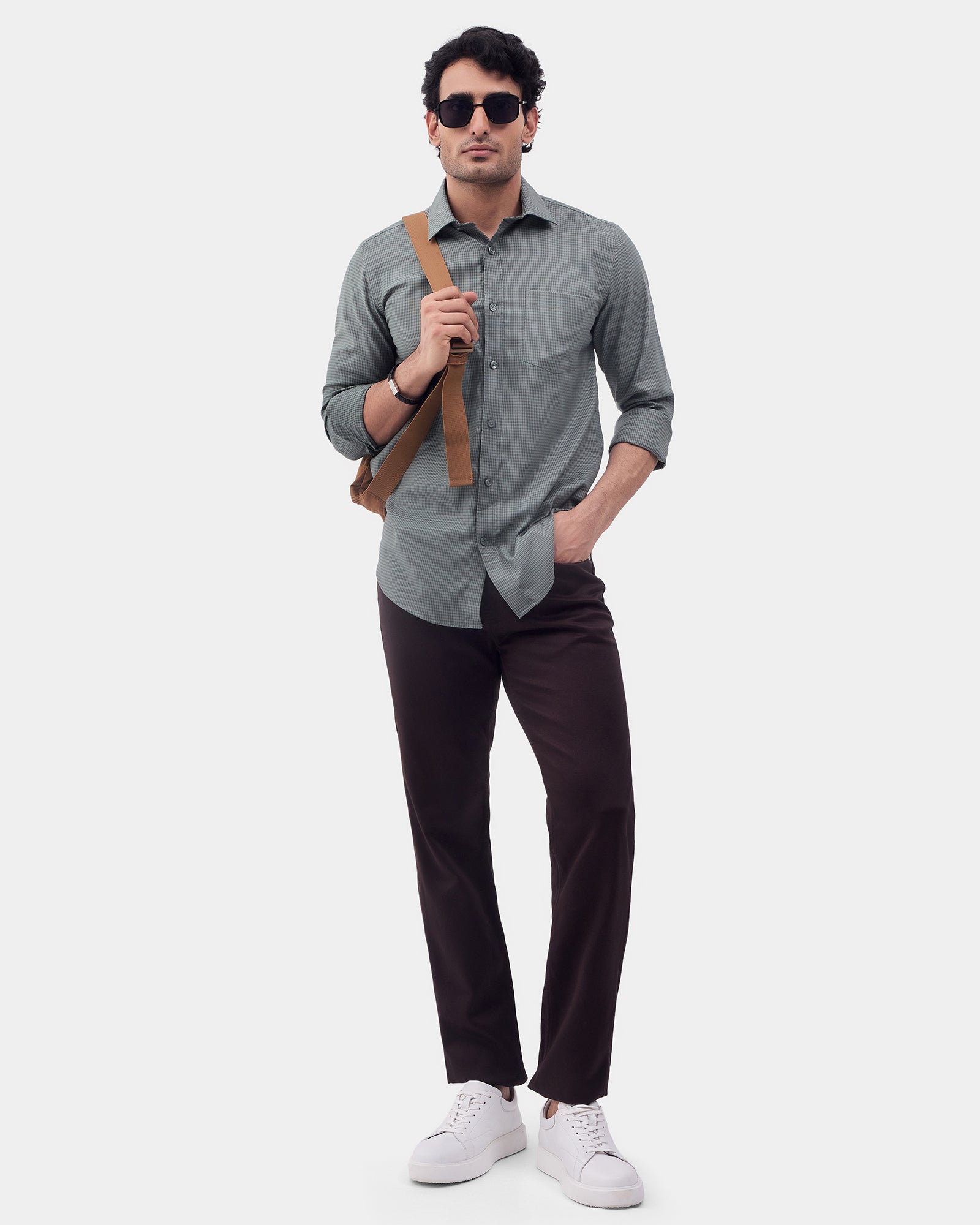 Green Textured Shirt - Rivon
