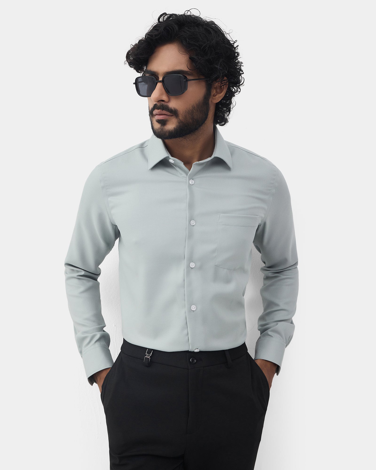Green Textured Shirt - Claron