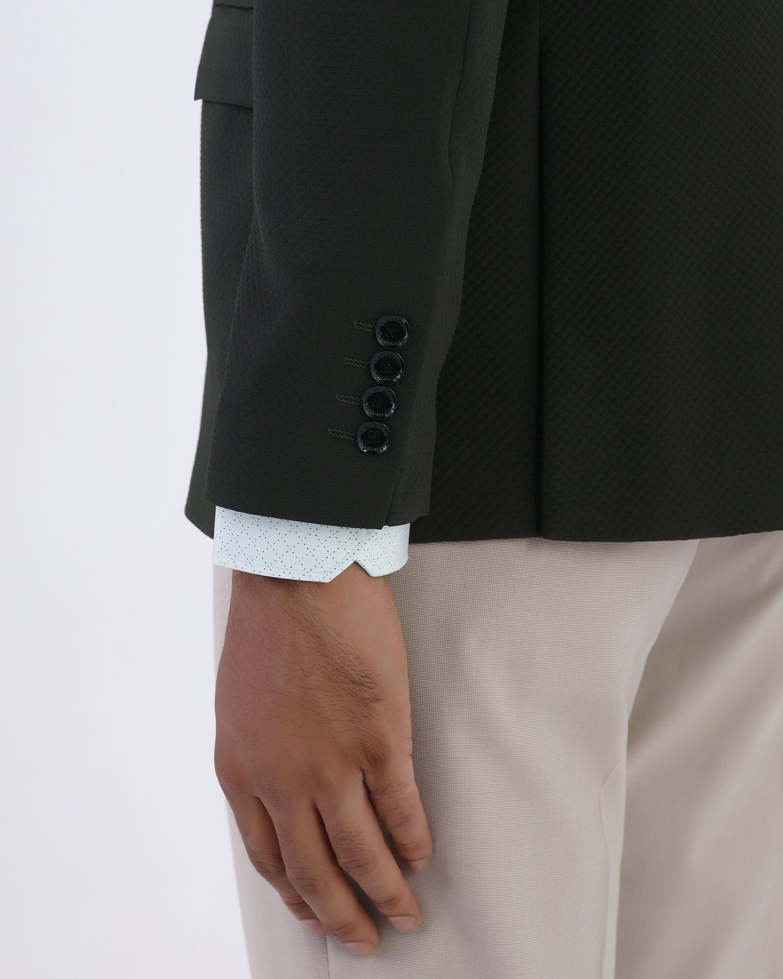 Green Textured Blazer - Cano