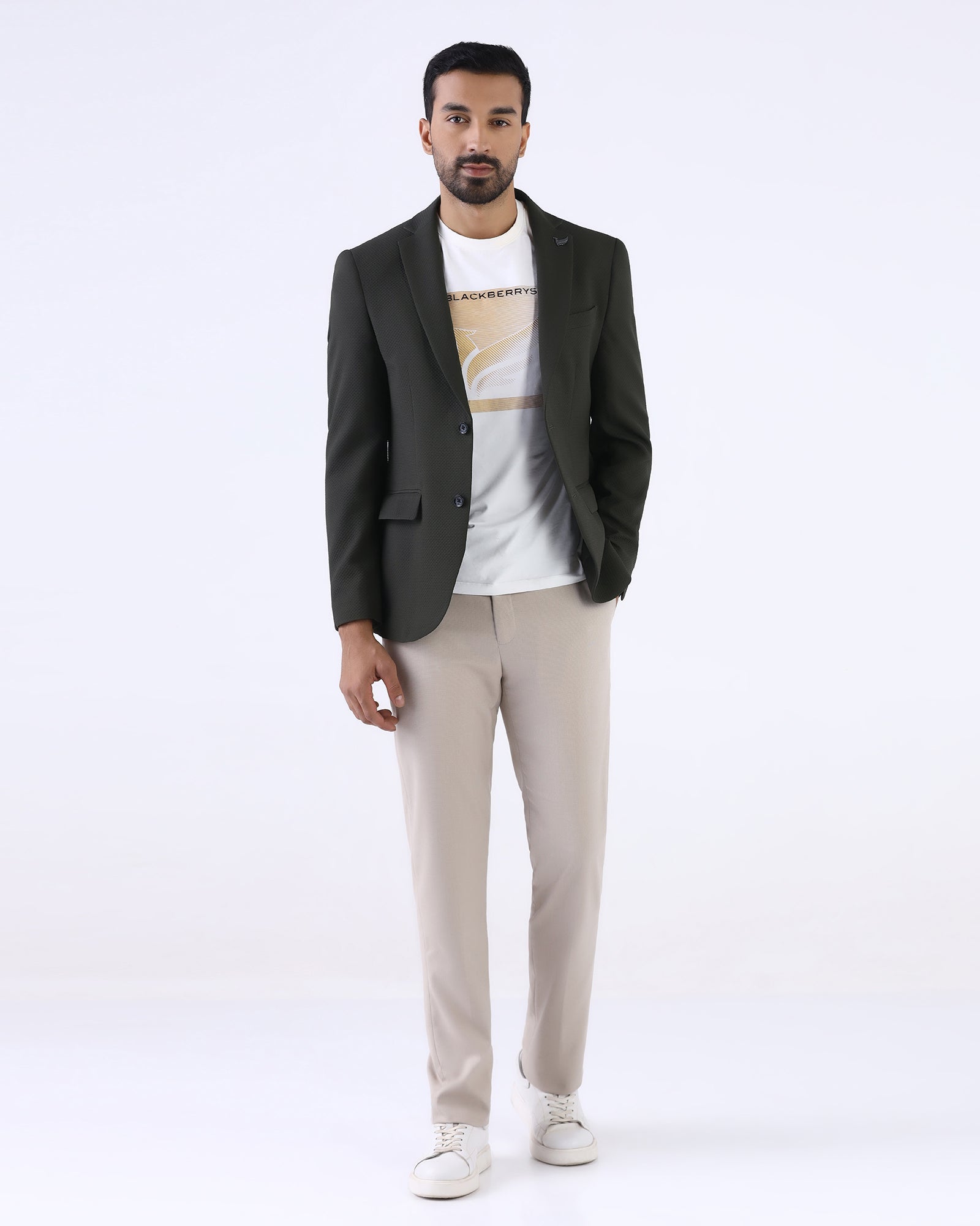 Green Textured Blazer - Cano