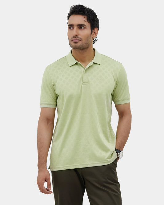 Green Textured Polo - Cho