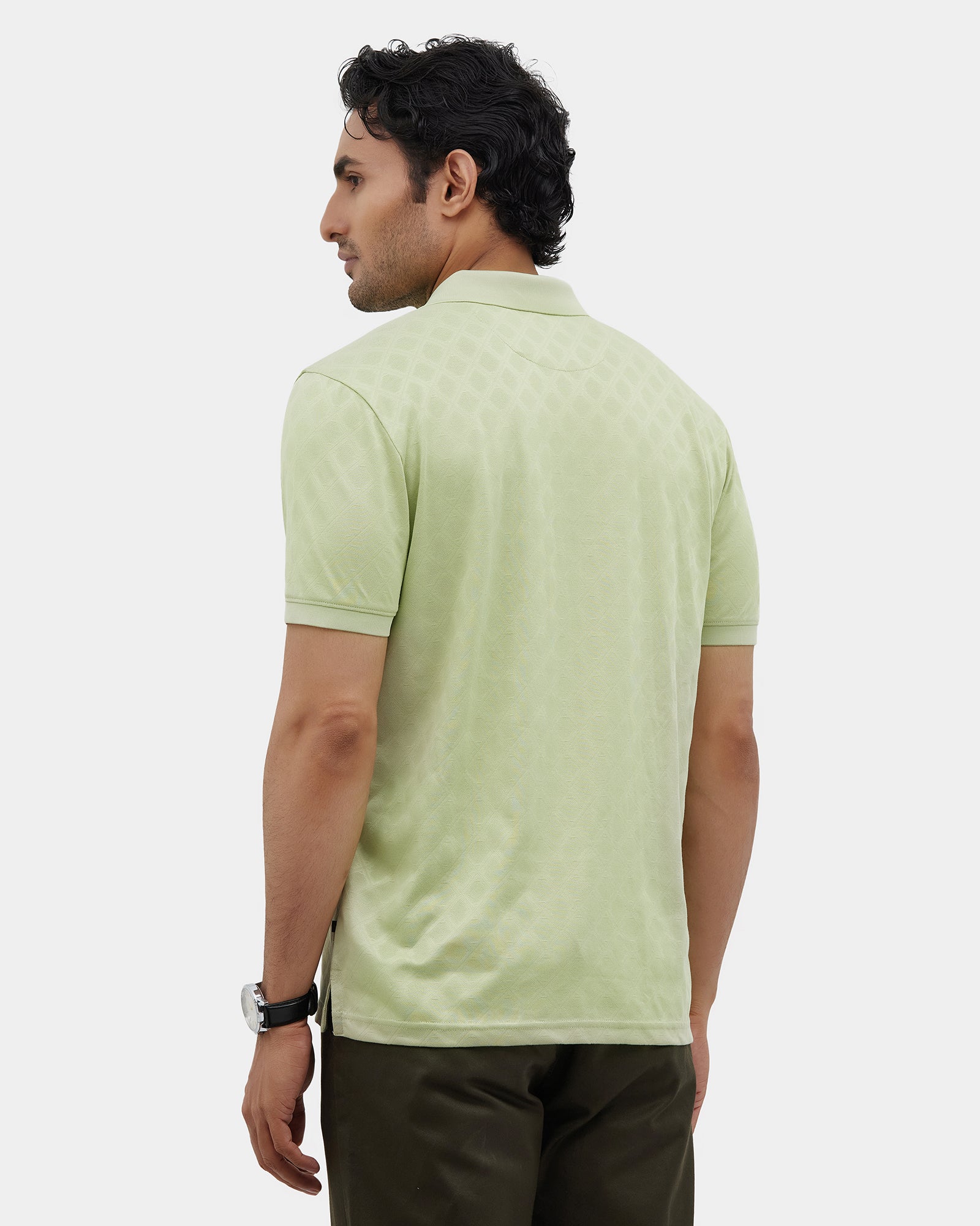 Green Textured Polo - Cho