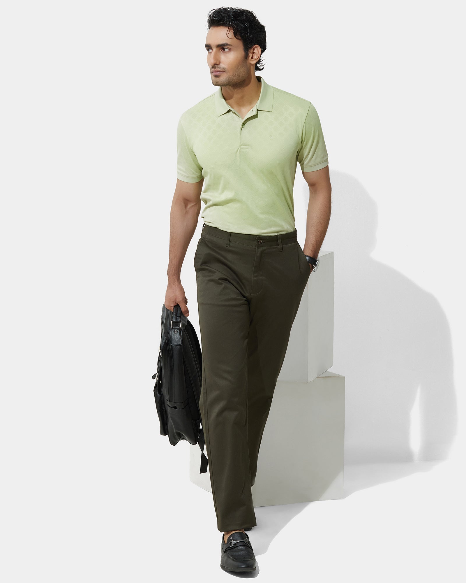 Green Textured Polo - Cho