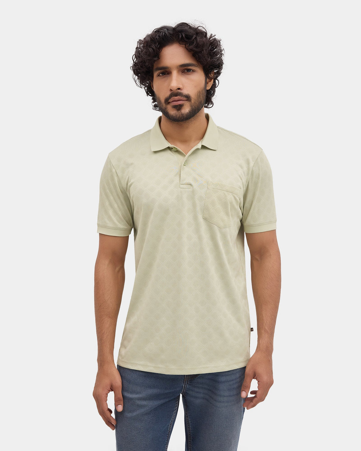 Green Textured Polo - Cho