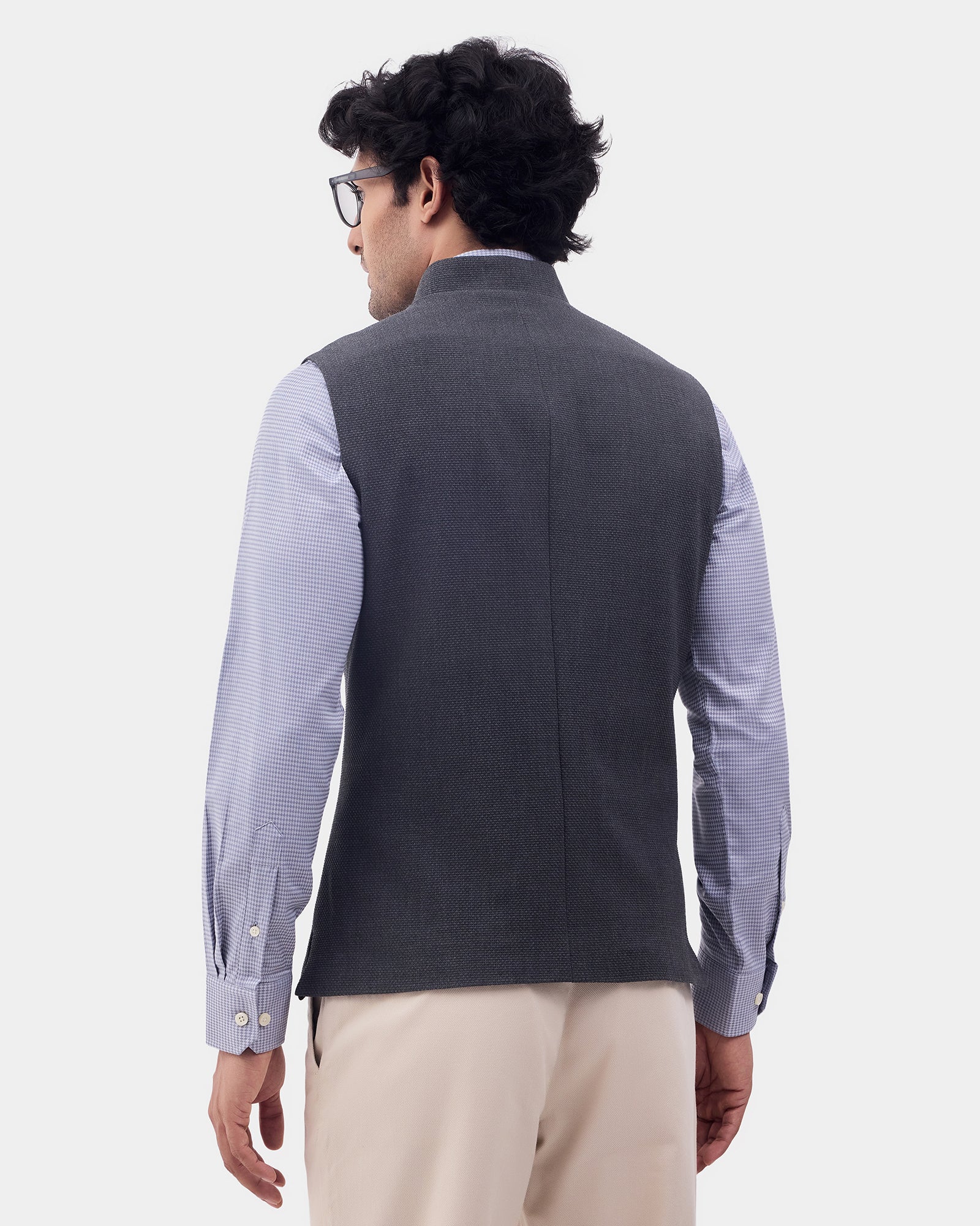 Grey Textured Waistcoat - Prodigy