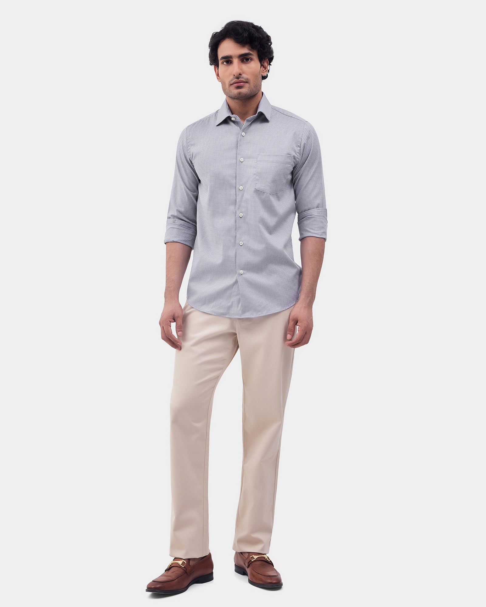 Grey Textured Shirt - Expression