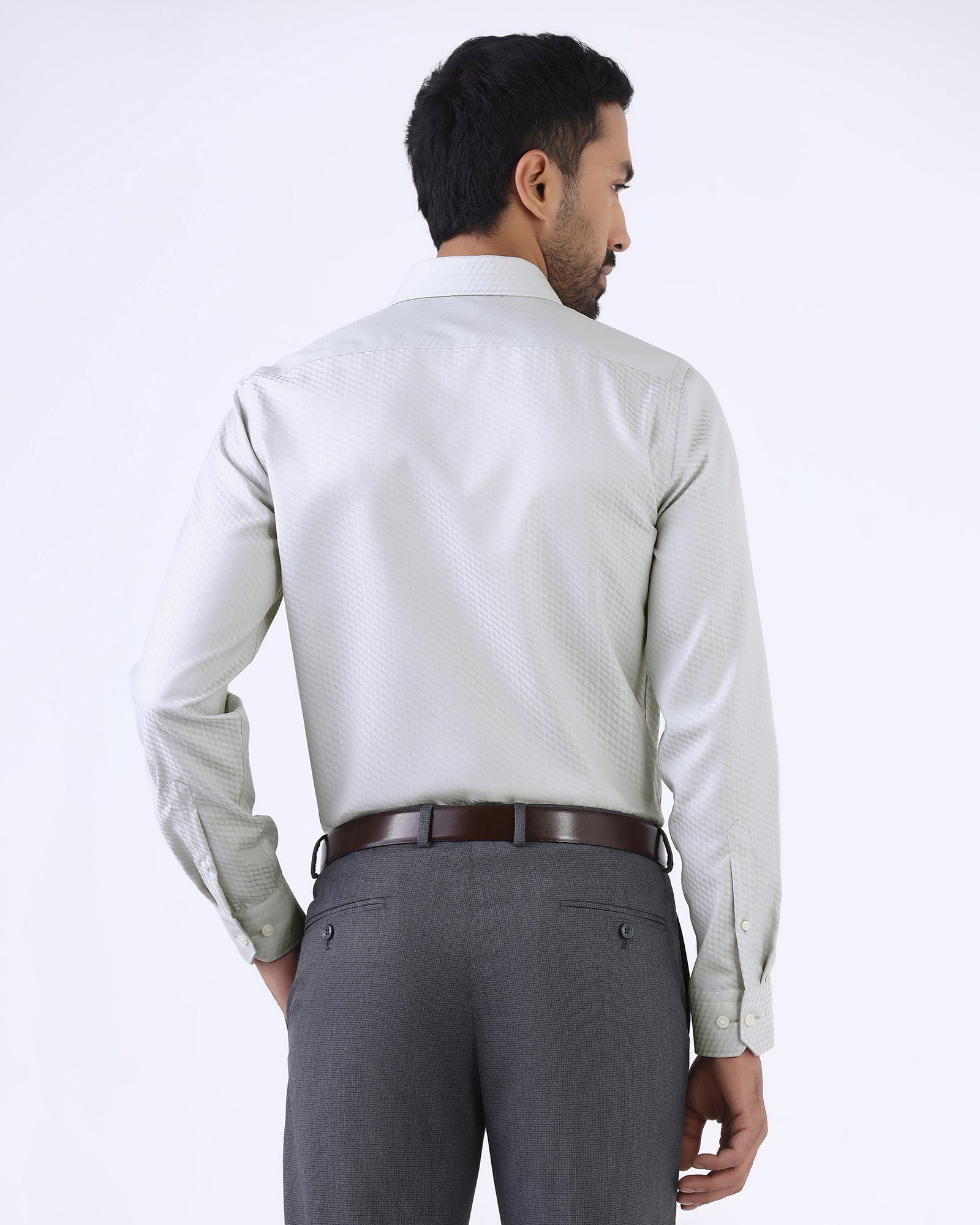 Grey Non Iron Textured Shirt - Esme