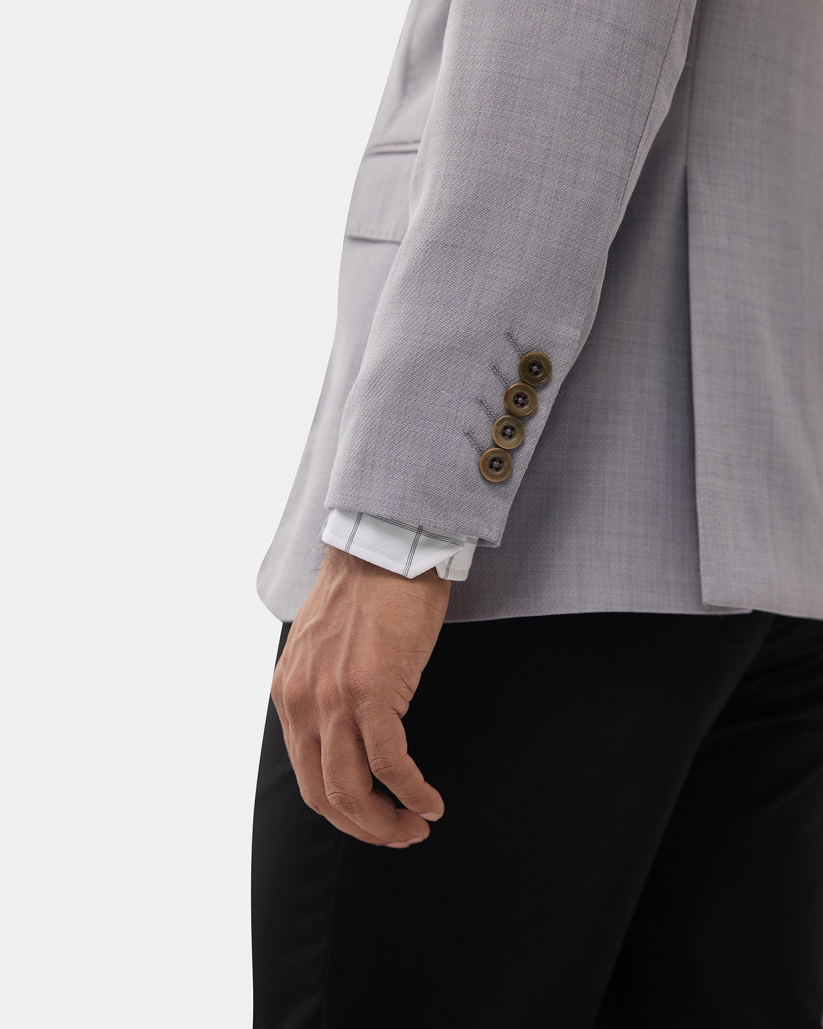 Grey Solid Blazer - Sobo