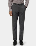 Grey Solid Trouser - Claret